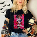 Character Horror Movies Shirt Kwaii Character Glass Pink Halloween Shirt Halloween Shirt Horror Friends Shirt Halloween Shirt Short Sleeve Shirt Casual Top Womenswear Lady T-Shirts, Hoodie, Sweatshirt