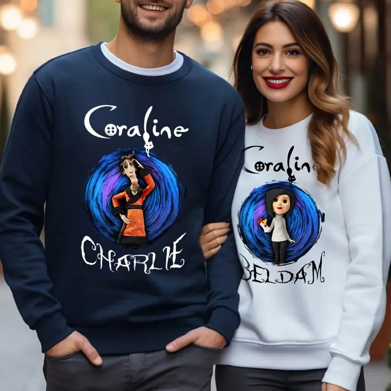 Charlie Beldam Couple Cute Coraline Valentine Movie Shirt T-Shirts, Hoodie, Sweatshirt