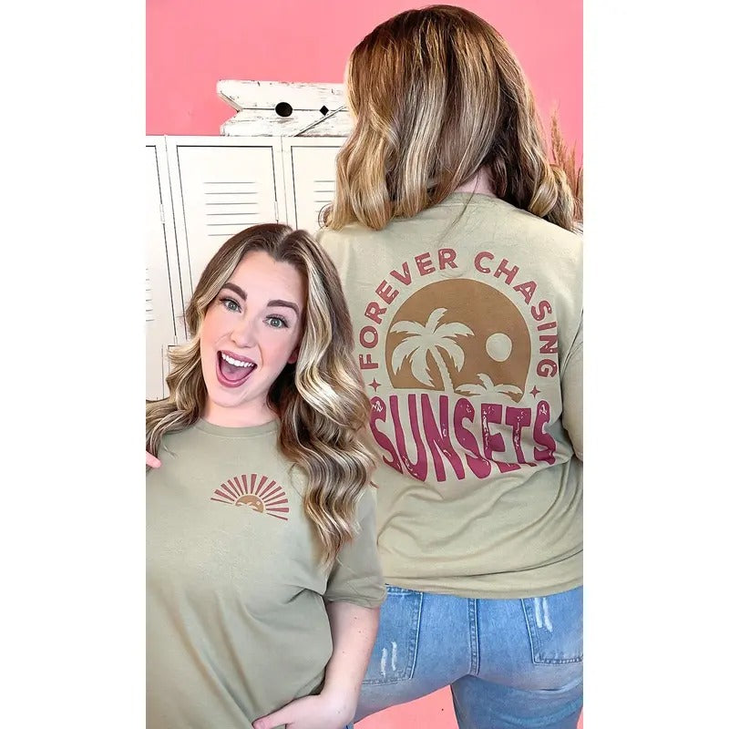 Chasing Sunsets Graphic Shirt Hoodie, Sweatshirt | GrindPrints.com
