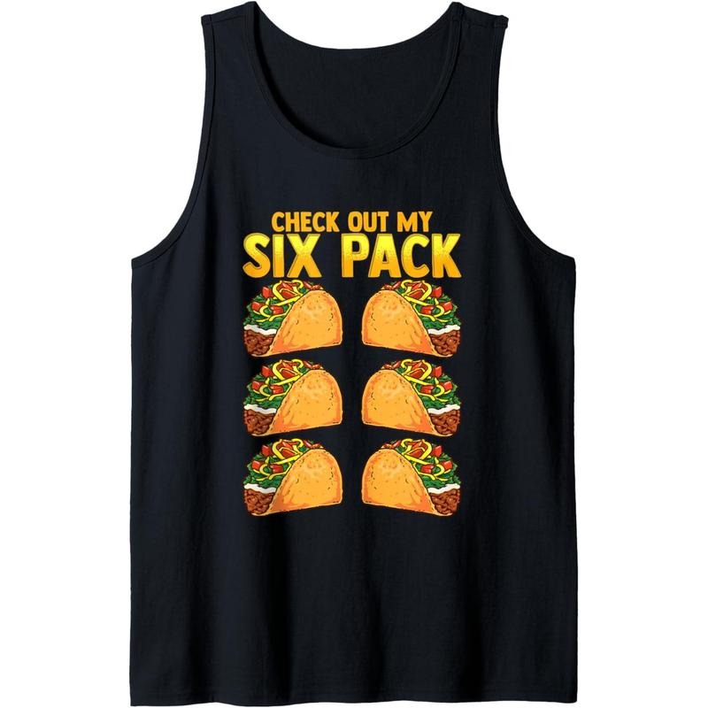 Check Out My Six Pack Taco Funny Cinco de Mayo Fitness Gym Tank Top T-Shirts, Hoodie, Sweatshirt | GrindPrints.com