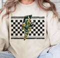 Checkered Camo Lightning Bolt Crewneck Sweatshirt, Camo Distressed Lightning Bolt Shirt, Checkered Hunting Mom
