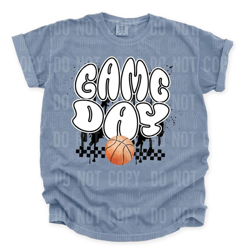 Checkered Game Day Basketball DTF Transfers - THIS IS NOT A SHIRT Hoodie, Sweatshirt | GrindPrints.com