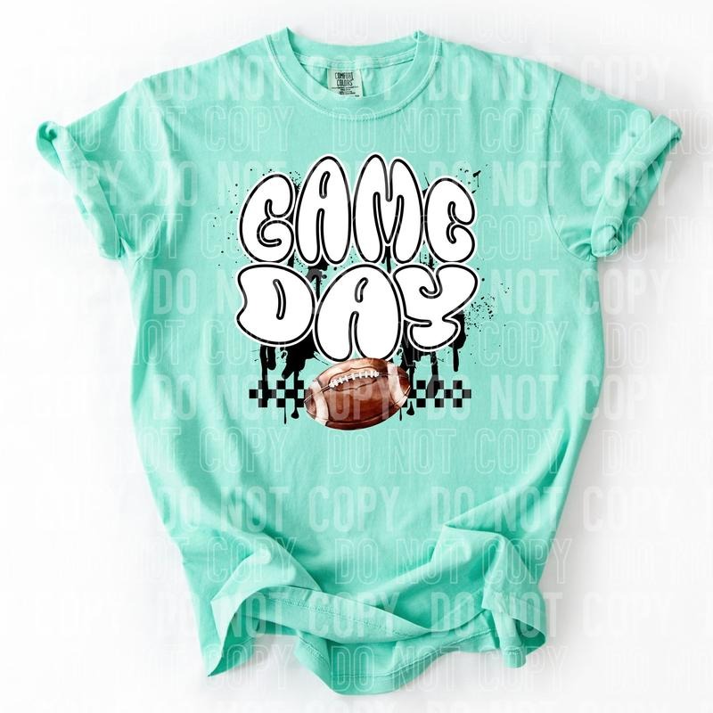 Checkered Game Day Football DTF Transfers - THIS IS NOT A SHIRT Hoodie, Sweatshirt | GrindPrints.com