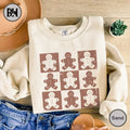 Checkered Gingerbread Man Sweatshirt, Distressed Christmas Shirt, Christmas Shirt, Cute Checkered Xmas Shirt, Christmas...