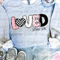 Checkered Loved John 3:16 DTF Transfers - THIS IS NOT A SHIRT Hoodie, Sweatshirt | GrindPrints.com