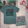 Checkered Mama Claus Tshirt- Soft Unisex Fit- Military Green Hoodie, Sweatshirt | GrindPrints.com