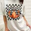 Checkered Pumpkin Graphic Pullover T-Shirts, Hoodie, Sweatshirt | GrindPrints.com
