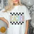 Checkered Teacher Graphic Tee Hoodie, Sweatshirt | GrindPrints.com
