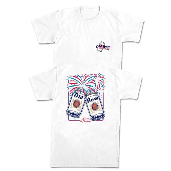 Cheers To Freedom Pocket Tee, Vintage Graphic Tees, Vintage Crewnecks Tees Hoodie, Sweatshirt | GrindPrints.com
