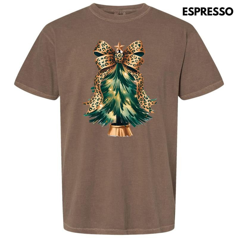 Cheetah Bow Christmas Tree T-Shirt 'NLB' Hoodie, Sweatshirt | GrindPrints.com