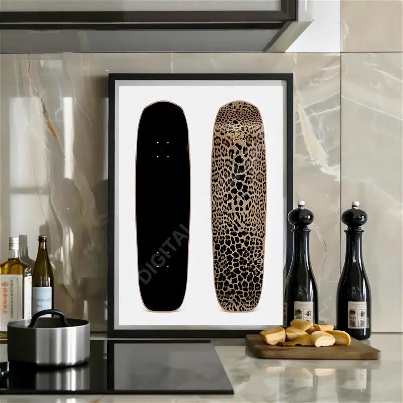 Cheetah Poster Skateboard Wall Art Animal Print Fashion Wall Art Slay Print Leopard Wall Art Edgy Wall Decor Luxury...