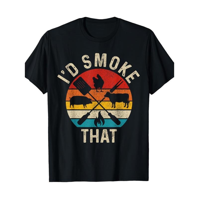 Chef Butcher BBQ I'D Smoke That Funny Vintage 100%Cotton 220g Made Usa T-Shirts, Hoodie, Sweatshirt