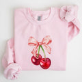 Cherries, Pink Bows, Coquette, Girly, Soft Girl Era Sweatshirt T-Shirts, Hoodie | GrindPrints.com