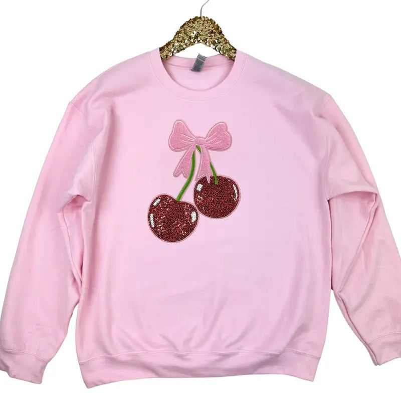 Cherry Coquette Patch Sweatshirt T-Shirts, Hoodie | GrindPrints.com