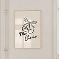 Cherry Wall Art, Trendy Poster, Black And White Art, Aesthetic Prints, Preppy Poster, Bow Print Mon Cheri Print, Poster...