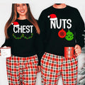 Chest Nuts Christmas Sweatshirts, Couples Christmas Shirts, Family Holiday Sweater, Christmas Gift For Couple, Long...