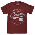 Chevrolet Corvette 62 Race Tested Street Proven T-Shirt - Crimson Heather Hoodie, Sweatshirt | GrindPrints.com