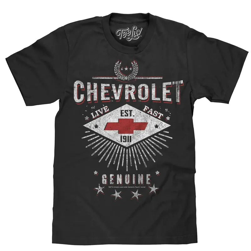 Chevrolet Live Fast T-Shirt - Black Hoodie, Sweatshirt | GrindPrints.com