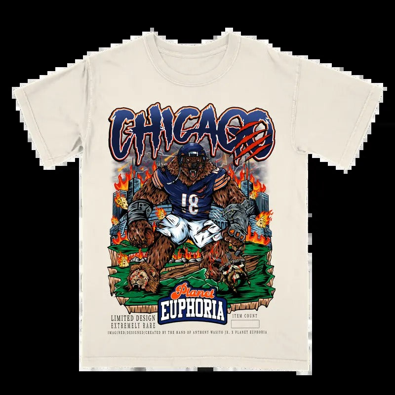Chicago Football Tee - Gift For Fan - Men's Casual T-shirt - Menswear Hoodie, Sweatshirt | GrindPrints.com