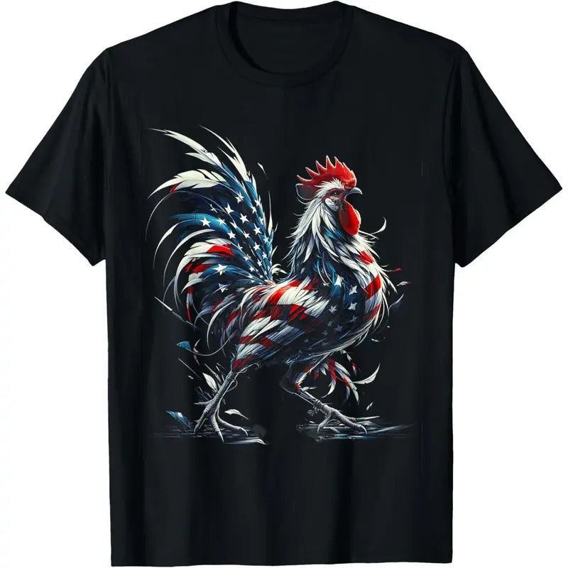 Chicken 4th of July Animal T-Shirt made in usa Hoodie, Sweatshirt | GrindPrints.com