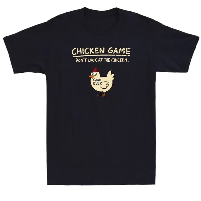 Chicken Game Don't Look At The Chicken Funny Chicken Meme Vintage Men's T-Shirt, unisex tee, gift for him for her,...