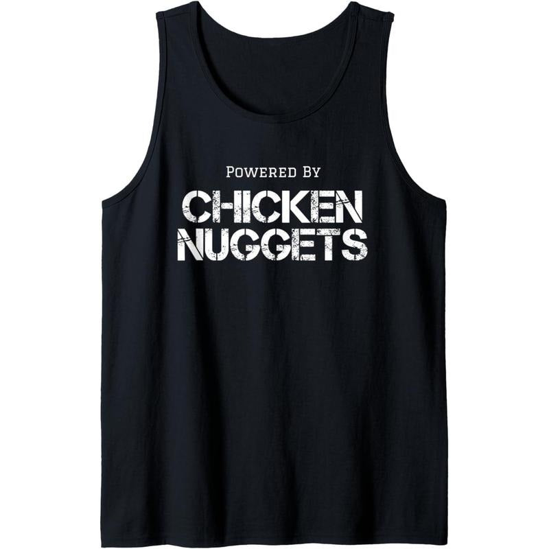 Chicken Nugget Shirt Powered By Chicken Nuggets Nug Lover Tank Top Hoodie, Sweatshirt | GrindPrints.com