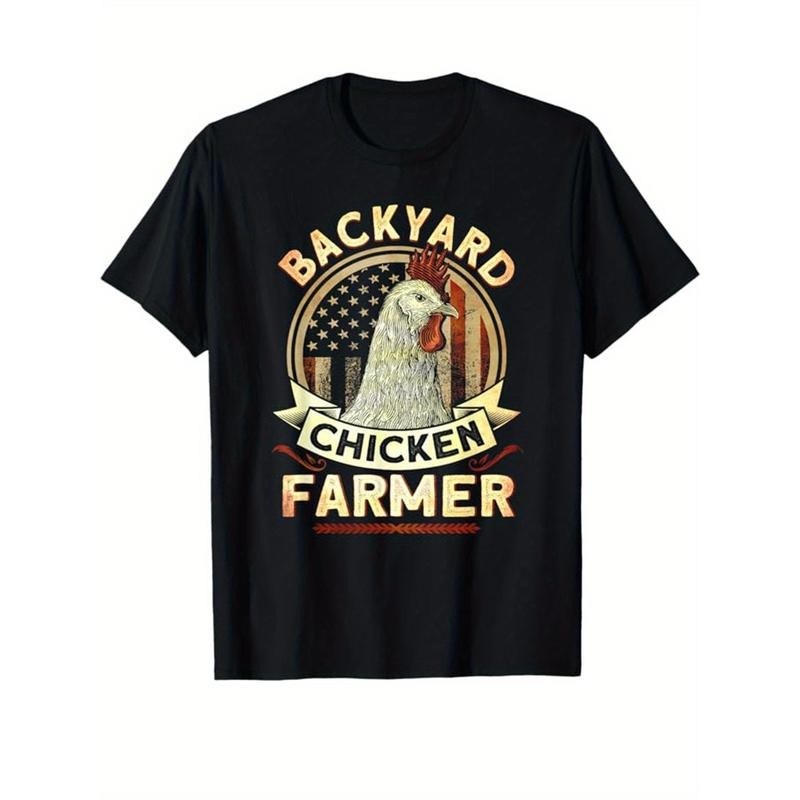 Chicken Print Cotton Casual Short Sleeve Crew Neck Outdoor Made Usastyle{N002}6 T-Shirts, Hoodie, Sweatshirt