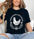 Chicken Raising & Jesus Praising T-Shirt, Jesus Shirt, For Men, For Women,  Classic Cotton, Womenswear Hoodie, Sweatshirt