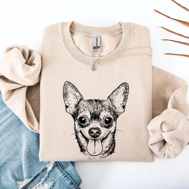Chihuahua, Dog Lover Apparel, Pet, Dog Breed, Cute Sweatshirt, Crew Neck, Women's, Crewneck T-Shirts, Hoodie