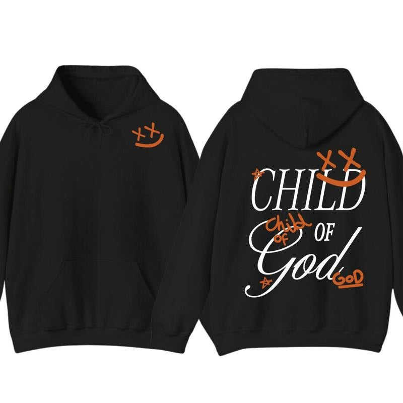 Child of God Graphic Hoodie T-shirt, Christian Clothing, Faith Based Apparel, Jesus Shirt Sweatshirt | GrindPrints.com