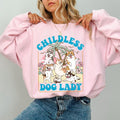 Childless Dog Lady Sweatshirt, Funny Coconut Tree Crewneck for Women, Feminism Sweater, Childless Dog Ladies Tops for Dog...