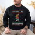 Chill Girl Shirt Just Chilling On Christmas Sweatshirt Funny Meme Chill Guy Tee Men Women Hoodie | GrindPrints.com