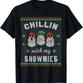 Chillin With My Snowmies Ugly Christmas Snowman T-Shirt Hoodie, Sweatshirt | GrindPrints.com