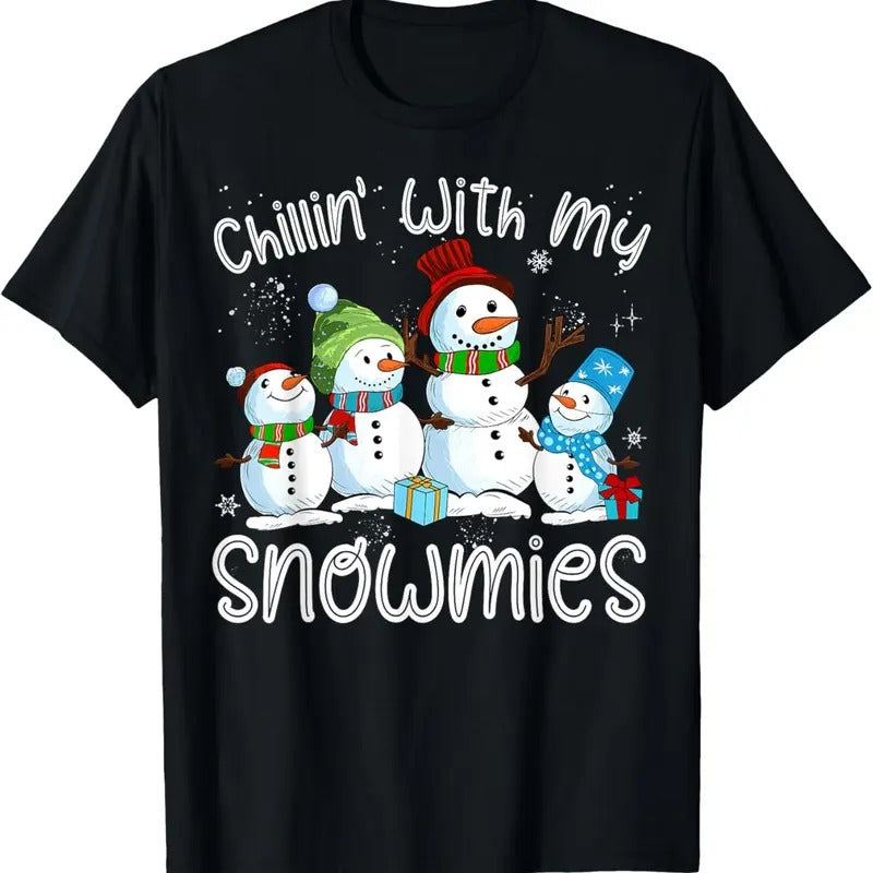 Chillin With My Snowmies Ugly Snowman Christmas T-Shirt Hoodie, Sweatshirt | GrindPrints.com