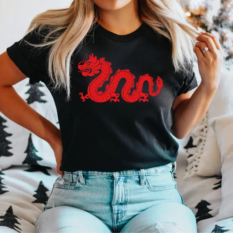 Chinese Dragon T-Shirt, New Year 2025 Chinese Dragon Shirt, Retro Chinese Dragon Gift Tee, Traditional Chinese Tee, Lunar...