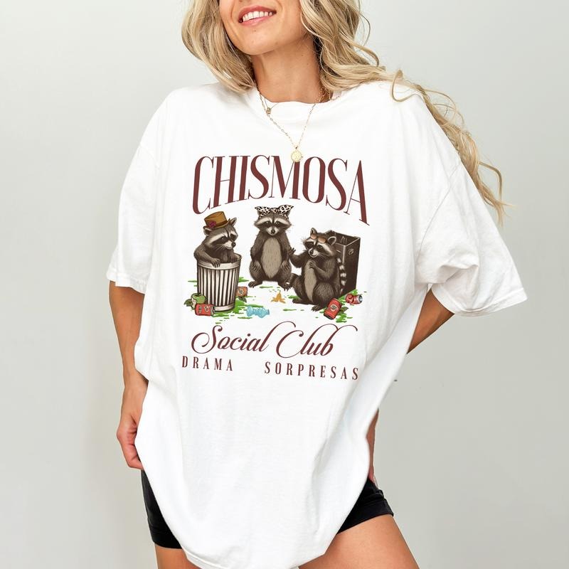 Chismosa Social Club Comfort Colors Shirt, Sarcastic Women T-shirt, Funny Meme Raccoon Tee, Funny Talkative Tee, Gift For...