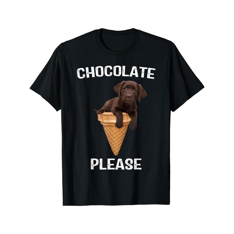 Chocolate Lab Waffle Cone Ice Cream Cute Labrador Puppy Mens T Shirt made in usa Hoodie, Sweatshirt | GrindPrints.com