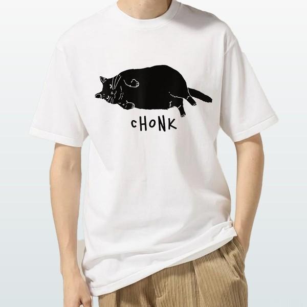 Chonk Black Cat Meme Tshirt Funny Shirt Unisex Graphic Cotton Tee Gift For Mother's Day Hoodie, Sweatshirt | GrindPrints.com