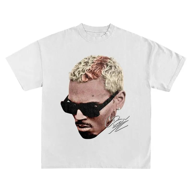 Chris Big Face 1111 Cotton Menswear Shirt for Music Fans Cotton Menswear Hoodie, Sweatshirt | GrindPrints.com