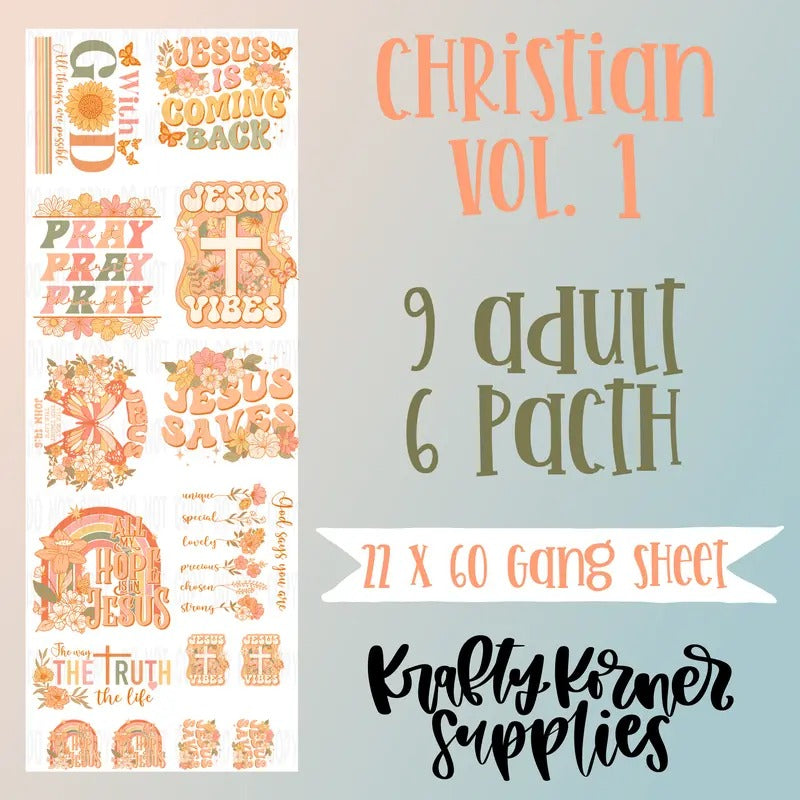 Christian DTF Transfer Gang Sheet, 22 x 60 T-Shirts, Hoodie, Sweatshirt | GrindPrints.com