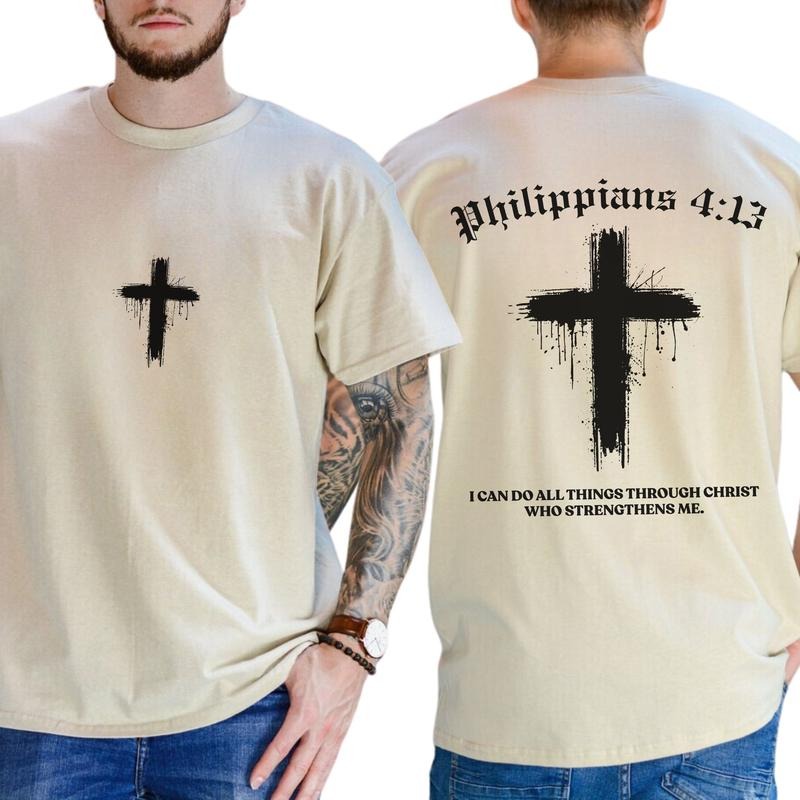Christian All Things Through Christ Shirt Religious Unhinged Faith Bible Verse Top T-Shirts, Hoodie, Sweatshirt