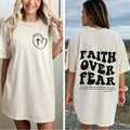 Christian Hoodie | Faith Over Fear Hoodie | Religious Hooded Sweatshirt | Bible Verse Sweater | Back Print Hoodie |...