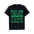 Christian Motivation Armor of God Ephesians 6-11 Jesus Loves T-Shirt men's personality design Black T-shirt 220g made in...
