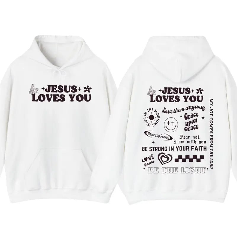 Christian Tshirt Jesus Love You Apparel Christian Hoodie Christian Graphic Sweatshirt | GrindPrints.com