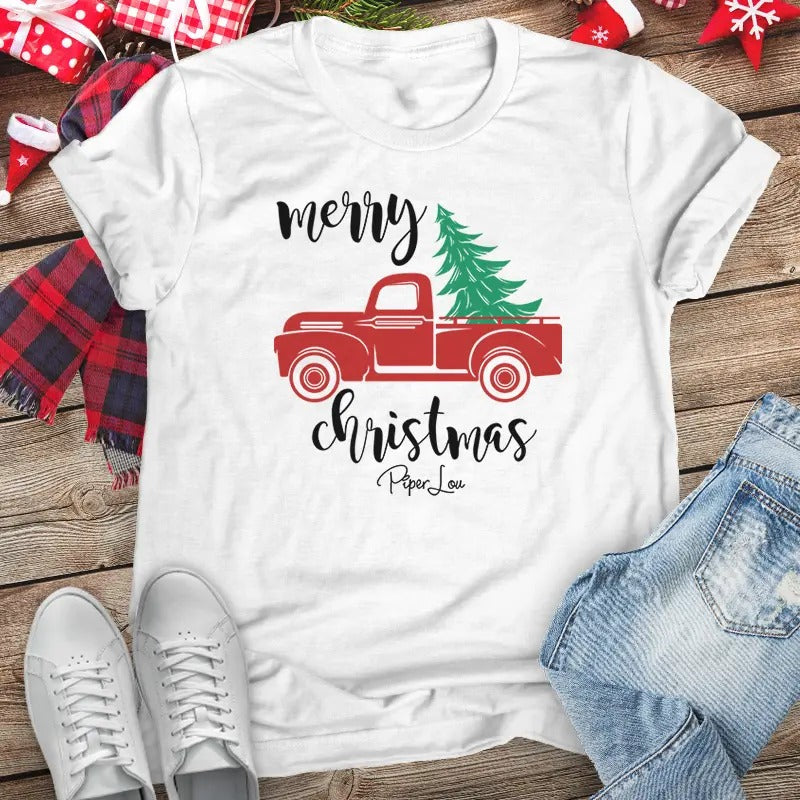 Christmas | Merry Christmas Truck Christmas Apparel T-Shirts, Hoodie, Sweatshirt | GrindPrints.com