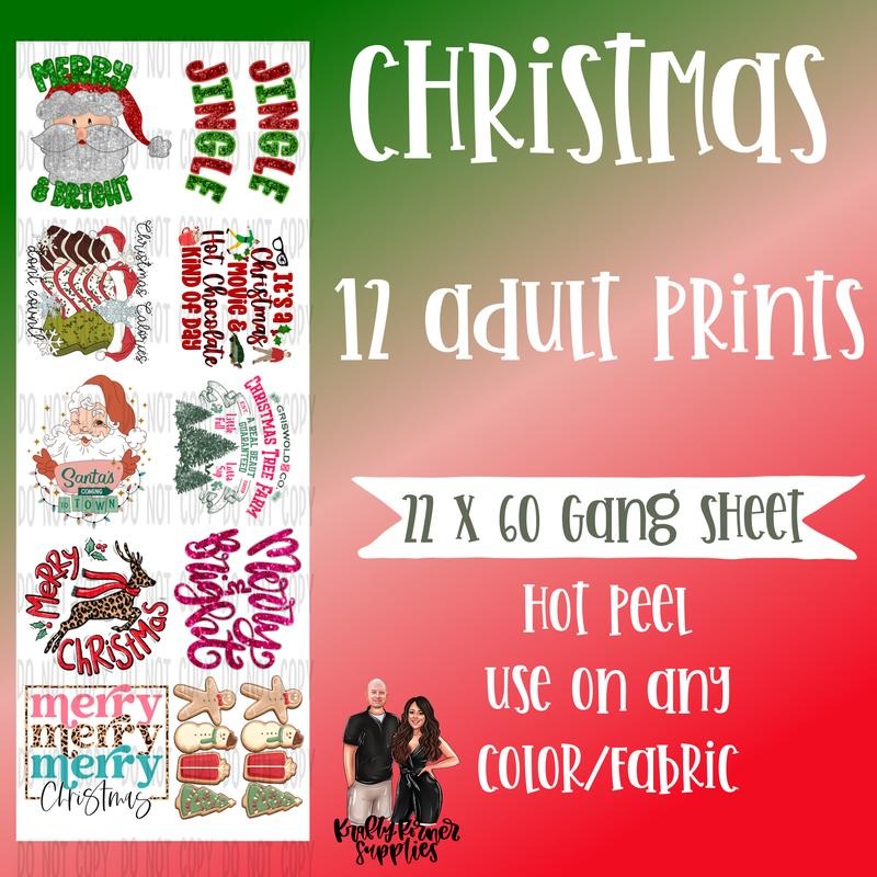 Christmas #1 Gang Sheet, 22 x 60 T-Shirts, Hoodie, Sweatshirt | GrindPrints.com