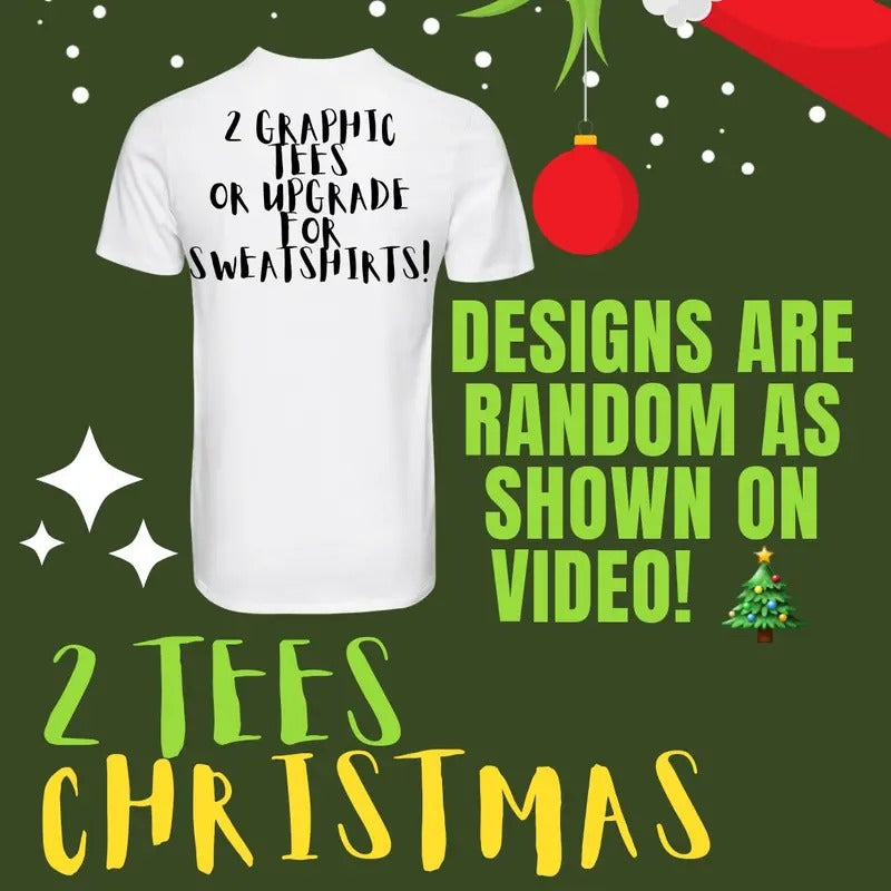 Christmas 2 Tee or Sweatshirt Bundle * designs shown in video Hoodie | GrindPrints.com