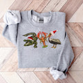 Christmas Alligator Pelican Crawfish Sweatshirt, Holiday New Year Shirt, Christmas Gift, Animal Lover Shirt Casual...