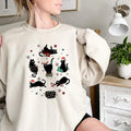 Christmas Black Cat Sweatshirt, Kitten Christmas Shirt, Cat Lover Gift, Xmas Gift, Holiday Hoodie Fabric Jersey...