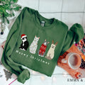 Christmas Cat Sweatshirt, Christmas Sweatshirt, Meowy Christmas Sweater, Cat Lover Gift, Cat Shirt, Cat Christmas,...